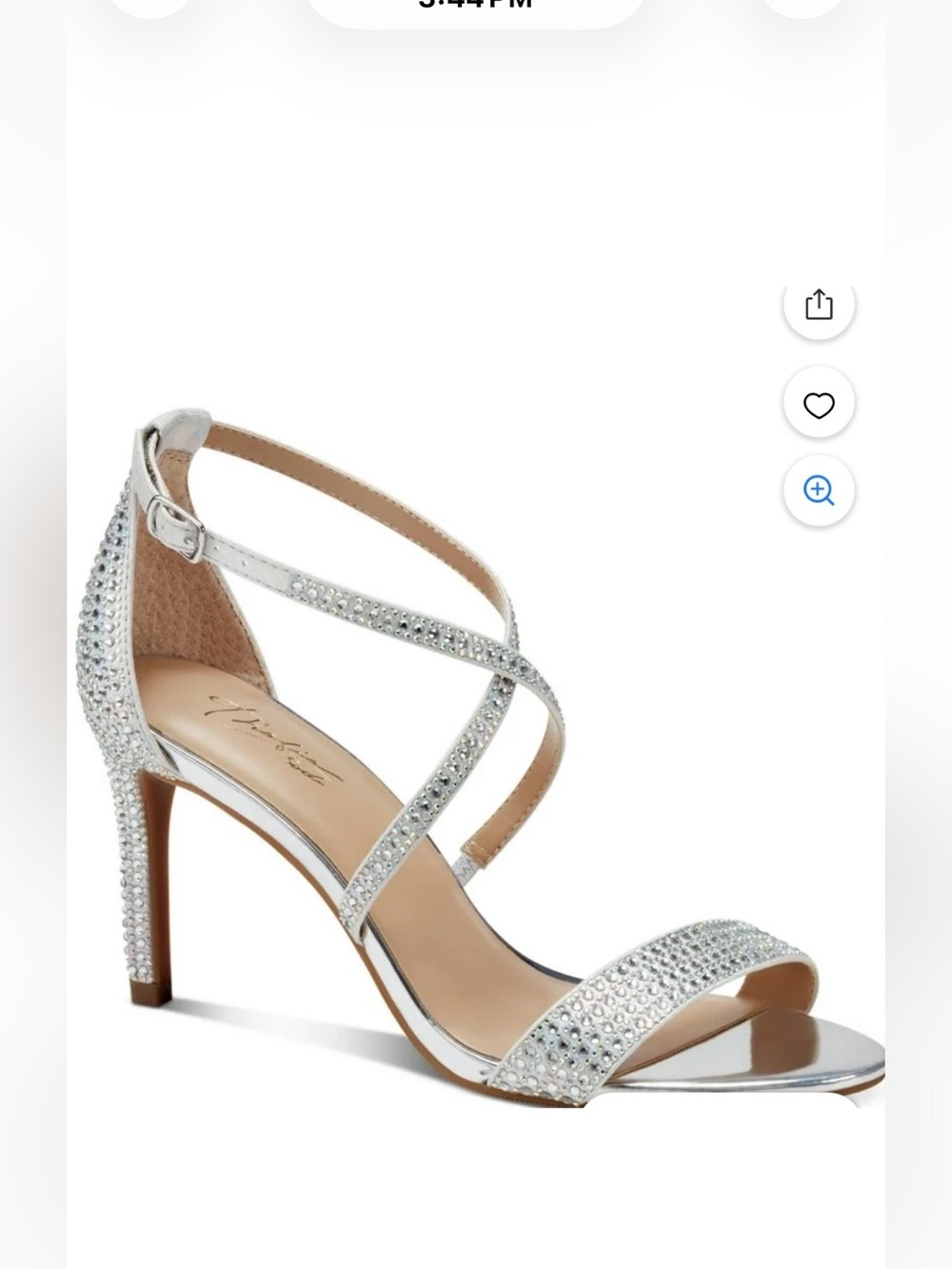 Thalia Sodi Silver Open-Toe Heels, Size 9.5